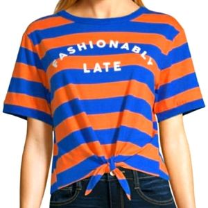 NWT*Plus Size Flirtitude Jr Crop Tie Front 1X Tee